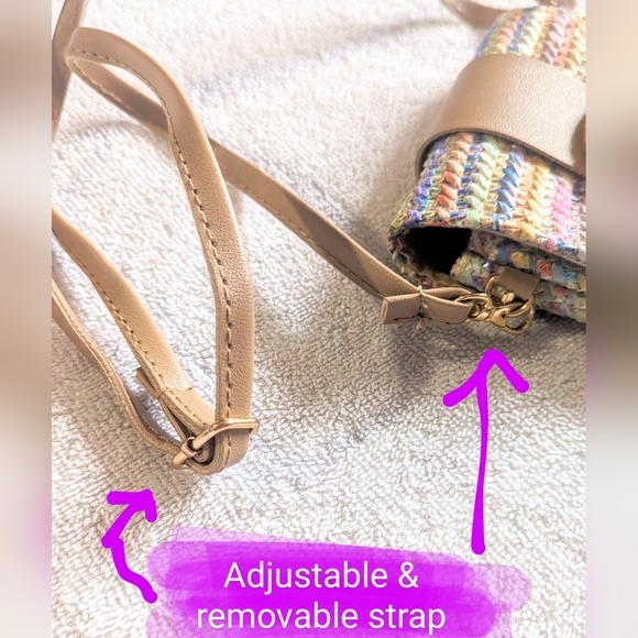 🎉 Weaved style clutch, BNWOT shoulder, phone purse, vivid multi color pattern - Picture 7 of 10